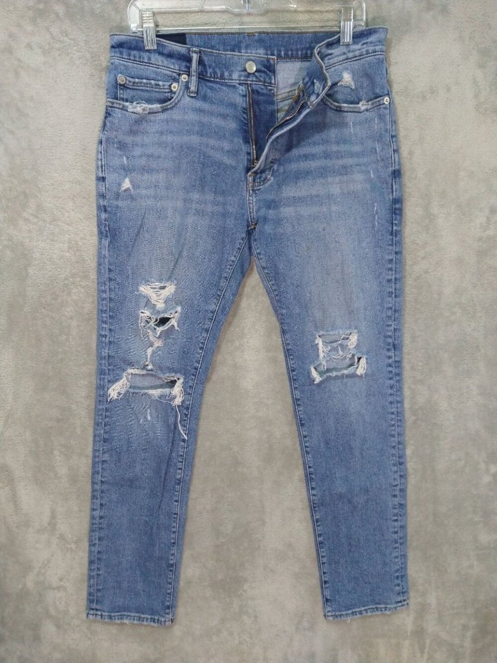 Abercrombie Fitch Jeans Mens 32x30 Blue Denim Skinny Stretch Distressed